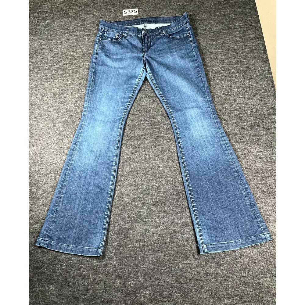 Bebe Bootcut Jeans Womens 31 Blue Denim Cotton Stretch Medium Wash Flat Front
